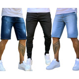 Kit 2 Bermudas E 1 Calça Masculinas Jeans Coleção Nova