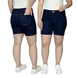 Kit 2 Bermudas Jeans Feminina Shorts Meia Coxa -BR- Cintura- 42- Slim- Regular- Escura E Escura-