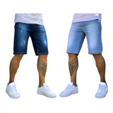 Kit 2 Bermudas Jeans Masculina Linha Premium Promoção