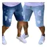 Kit 2 Bermudas Jeans Masculina Rasgada Desfiada Com Lycra Nf