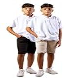 KIT 2 Bermudas Shorts Jeans Sarja Infantil Menino 8 A 16 BR Idade 14 Anos PRETO BEGE 