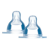 Kit 2 Bicos De Silicone Para Mamadeira 2m Fluxo Médio Mam