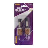 Kit 2 Bicos Dosador Inox Com Rolha E Tampa P Garrafas Azeite