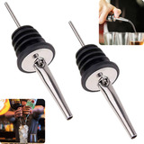 Kit 2 Bicos Dosador Silicone Aço Inox Bebida Azeite Vinho