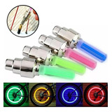 Kit 2 Bicos Pino Luz Led Luminoso Pneu Moto Bike Com Bateria