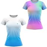 Kit 2 Blusa Academia Feminina Camiseta Caminhada Camisa Academia Fitness Protecao Uv Treino Gênero:feminino;cor:azul;tam