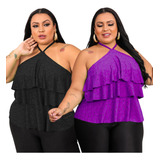 Kit 2 Blusa Cropped