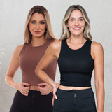 Kit 2 Blusa Cropped