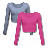 Kit 2 Blusa Cropped