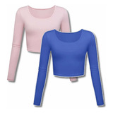 Kit 2 Blusa Cropped