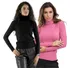 Kit 2 Blusa De Frio Cacharrel Feminina Gola Alta Role Tricô