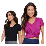 Kit 2 Blusa Decote