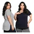 Kit 2 Blusa Feminina Plus Size Academia Fitness Tapa Bumbum