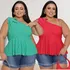 Kit 2 Blusa Feminina Plus Size Bata Ombro Nula Manga Flor Gg