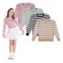 Kit 2 Blusa Manga Longa Listrado Juvenil Menina Tam 12 Ao 16