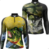 Kit 2 Blusa Pesca Proteção Uv50 Camiseta Pesca Masculina