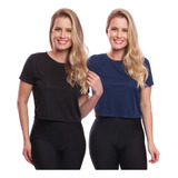 Kit 2 Blusas Cropped Feminina Dry Academia Treino Camisa