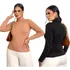 Kit 2 Blusas Feminina Cacharrel Tricô Manga Longa Gola Alta