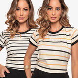 Kit 2 Blusas Listradas