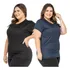 Kit 2 Blusas Plus Size Camiseta Feminina Dry Fit Academia