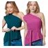 Kit 2 Blusas Ponta Assimétrica Com Faixa Na Cintura