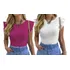 Kit 2 Blusas Regata Canelada Social Básica 