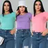 Kit 2 Blusinha Feminina T-shirts Com Perolas Na Frente