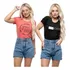 Kit 2 Blusinhas Feminina Babylook Viscolycra Sortidas Barata