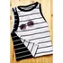 Kit 2 Blusinhas Feminina Regata Listrada Básica Canelada