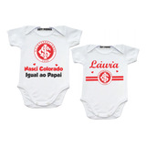 Kit 2 Body Bebê Colorado Time Inter Futebol Personalizado