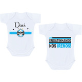 Kit 2 Body Bebê Gremio Time Futebol Infantil Personalizado
