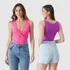 Kit 2 Body Feminino Frente Trançada Regata Suplex Elegante