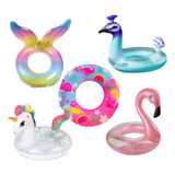 Kit 2 Boia Piscina Flamingo Unicórnio Inflável Grande Crianç