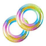 Kit 2 Bóias Glitter Redonda Grande Infantil adulto Inflável