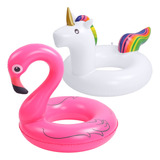 Kit 2 Boias Infláveis Gigante Grande Flamingo E Unicórnio