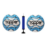 Kit 2 Bolas Futebol Campo Topper Slick Bomba De Ar