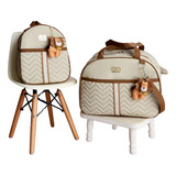Kit 2 Bolsas Mala Maternidade E Mochila Na Black Friday Cor Bege Desenho Do Tecido Leão