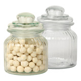 Kit 2 Bomboniere Baleiro Vidro Doce Bombons Decoração 14cm