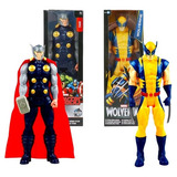 Kit 2 Boneco Marvel Hasbro thor 30cm E Wolverine X Men 30cm