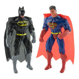 Kit 2 Bonecos Articulados Super Heróis Liga Da Justiça 29 Cm