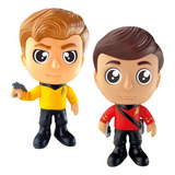 Kit 2 Bonecos Star Trek Capitão Kirk Scoot Jornada Estrelas
