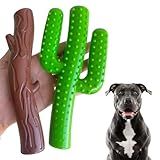 KIT 2 Brinquedos De Cachorro Morder Nylon Graveto E Cacto Texas Ultra Resistente E Grande G Brinquedo Para Cães Pet De Porte Médio A Grande Medidas 18x9cm