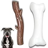 KIT 2 Brinquedos De Cachorro Morder Nylon Osso E Graveto Ultra Resistente E Grande G Brinquedo Para Cães Pet De Porte Médio A Grande Medidas 18x9cm Petmaxx