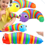 Kit 2 Brinquedos Lagarta Lesma Articulada Fidget Toy Slug 3