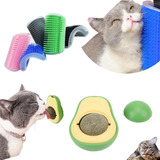 Kit 2 Brinquedos Para Gatos Coçador Escova Canto Catnip Cor Sortida