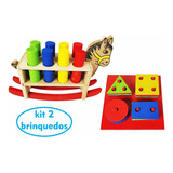 Kit 2 Brinquedos Pedagógicos Cavalinho