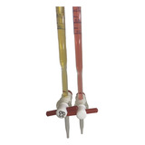 Kit 2 Buretas 10ml Laboratório Torneira Teflon Borossilicato