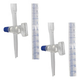 Kit 2 Buretas 10ml Laboratório Torneira Vidro Borossilicato