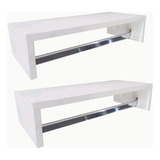 Kit 2 Cabideiros Arara Quarto Closet 60cm Mdp De Parede