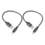 Kit 2 Cabo Carregador Usb X Tipo c Curto Turbo 4 8a 20cm